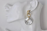 Gold Chunky Statement Circle Drop Dangle Earrings