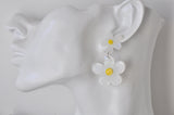 Acrylic Daisy Flower Drop Dangle Earrings
