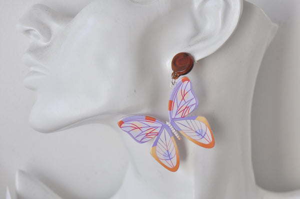 Acrylic Butterfly Drop Dangle Earrings