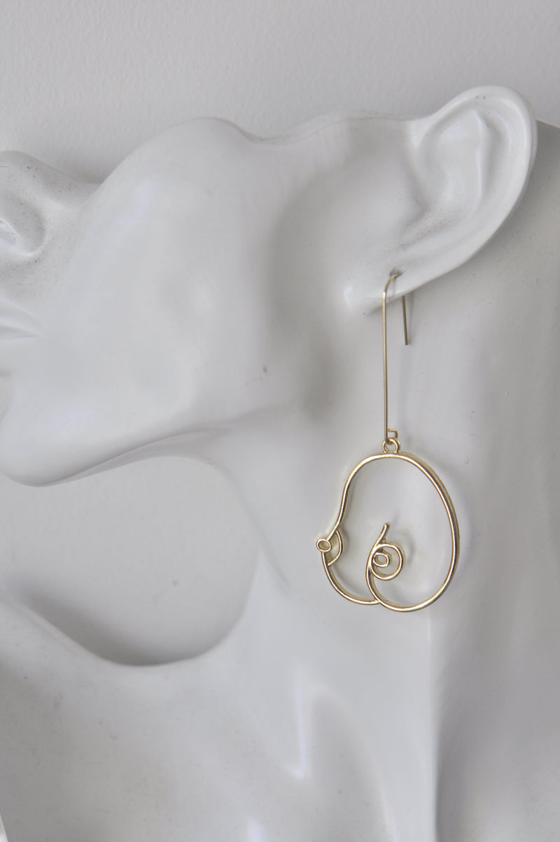 Cutout Breast Novelty Fun Drop  Stud Earrings
