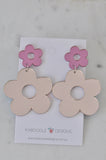 Acrylic Flower Meadow Mirror Pink Retro Drop Dangle Earrings