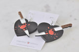 Acrylic Halloween Broken Heart Blood Knife Drop Dangle Earrings