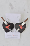 Acrylic Halloween Broken Heart Blood Knife Drop Dangle Earrings