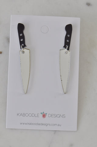Acrylic Halloween Knife Blade Stud Earrings