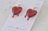 Acrylic Halloween Dripping Heart Blood Drop Dangle Earrings