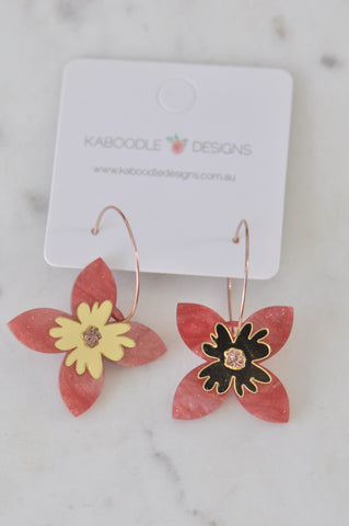 Acrylic Flower Drop Dangle Earrings