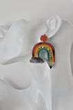 Acrylic Rainbow Pencil Cloud Pencil Apple Teachers Drop Dangle Earrings