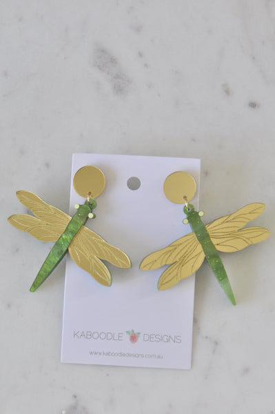 Acrylic Dragonfly Drop Dangle Earrings