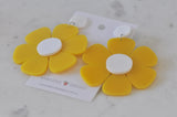 Acrylic Yellow Flower Drop Dangle Earrings