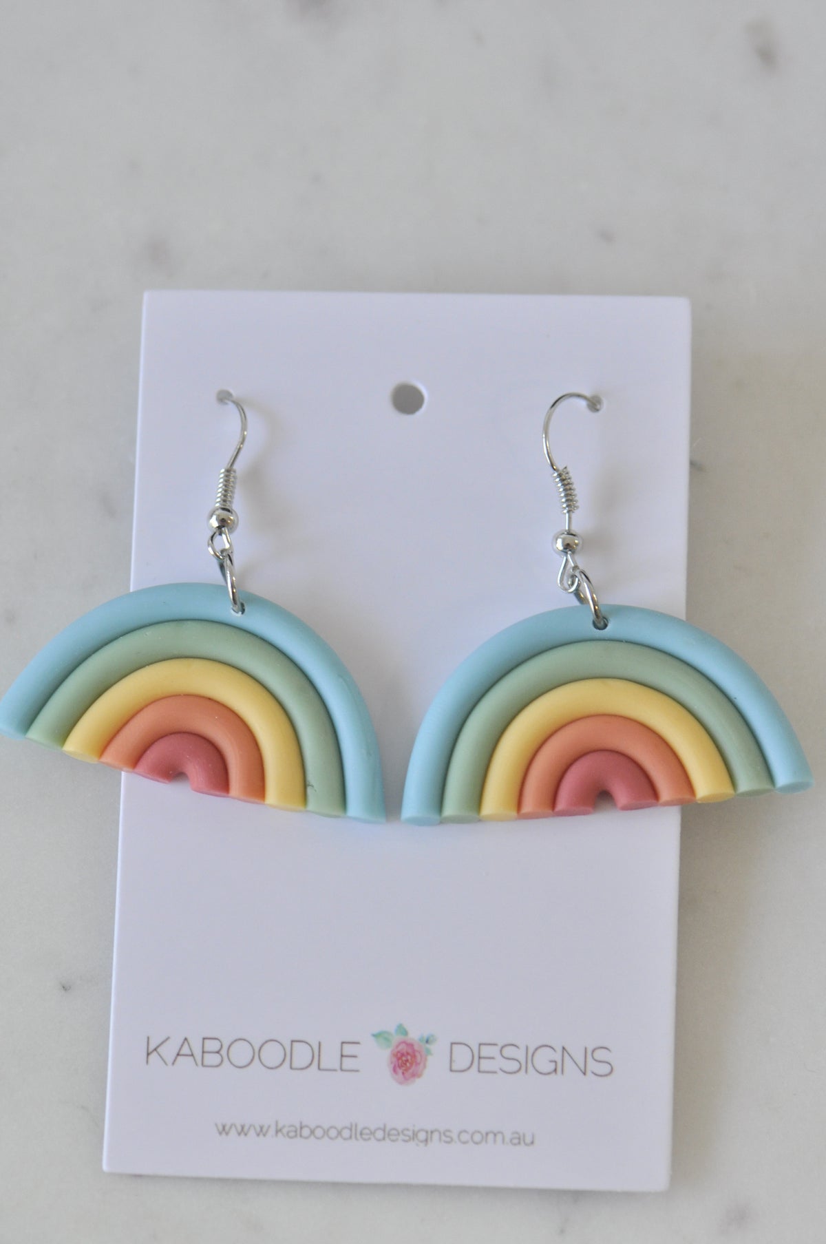 Clay Rainbow Drop Dangle Earrings