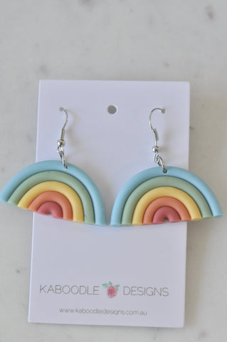 Clay Rainbow Drop Dangle Earrings