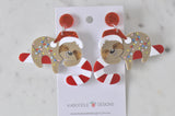 Acrylic Christmas Merry Christmas Xmas Sloth Santa Candy Cane Drop Dangle Earrings