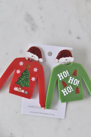 Acrylic Christmas Merry Christmas Xmas Jumper Sweater Drop Dangle Earrings
