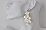 Acrylic Christmas Merry Christmas Xmas Tree Drop Dangle Earrings - Glitter Gold