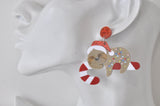 Acrylic Christmas Merry Christmas Xmas Sloth Santa Candy Cane Drop Dangle Earrings