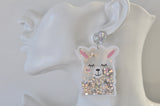 Acrylic Animal Llama Alpaca No Drama Llama Glitter Shaker Drop Dangle Earrings