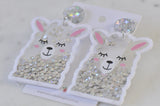 Acrylic Animal Llama Alpaca No Drama Llama Glitter Shaker Drop Dangle Earrings