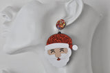 Acrylic Christmas Santa Claus Xmas Drop Earrings