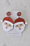 Acrylic Christmas Santa Claus Xmas Drop Earrings