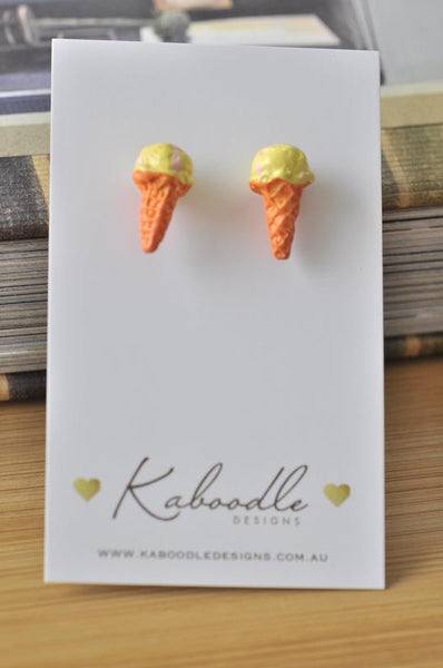 Miniature Food Dessert Ice Cream Stud Earrings