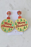 Acrylic Christmas Merry Christmas Xmas Bauble Balls Drop Dangle Earrings