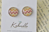 Handmade Artwork Chevron Stud Earrings - ER320