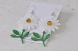 Acrylic Daisy Flower Drop Dangle Earrings