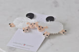 Acrylic Farm Animal Sheep Drop Dangle Earrings