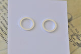 Silver - Stainless Steel Circle Ring Cutout Mini Dainty Minimalist Stud Earrings