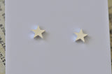 Silver - Stainless Steel Star Cutout Mini Dainty Minimalist Stud Earrings