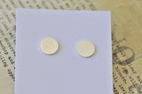 Silver - Stainless Steel Round Circle Cutout Mini Dainty Minimalist Stud Earrings
