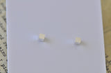 Silver - Stainless Steel Square Cube Cutout Mini Dainty Minimalist Stud Earrings