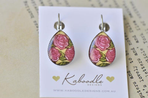 Handmade Teardrop Clip Dangle Drop Earrings - TDE150
