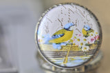 Handmade Artwork Stainless Steel Pocket Watch Necklace - Vintage Love Birds