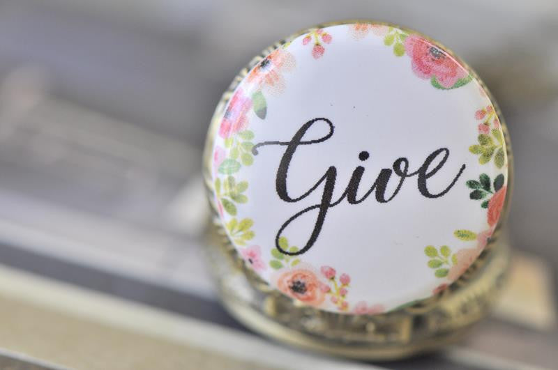 Handmade Artwork Stainless Steel Pocket Watch Necklace - Motivational Sayings - GIVE