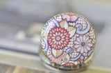 Handmade Artwork Stainless Steel Pocket Watch Necklace - Floral Ornament Swirls 4