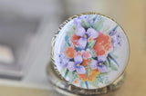 Handmade Artwork Stainless Steel Pocket Watch Necklace - Watercolour Flowers 10