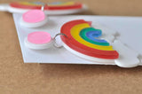 Acrylic Perspex Laser Cut Rainbow Cloud Drop Earrings