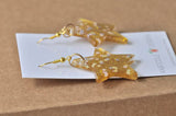 Miniature Glitter Star Dangle Drop Earrings - Gold