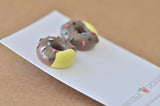 Miniature Resin Donut Doughnut Sprinkles Stud Earrings - Chocolate