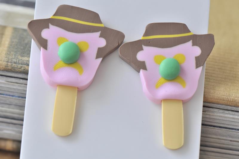 Bubble O Bill Polymer Clay Ice Cream Stud Earrings