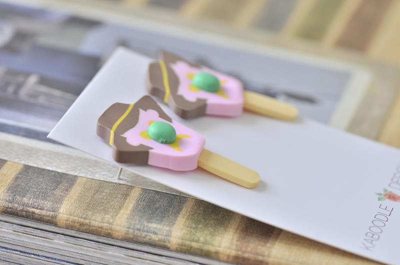 Bubble O Bill Polymer Clay Ice Cream Stud Earrings