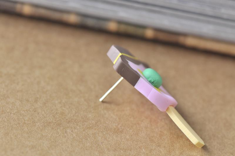 Bubble O Bill Polymer Clay Ice Cream Stud Earrings