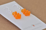 Miniature 3D Candy Lolly Gummy bear Dangle Drop Earrings - Orange