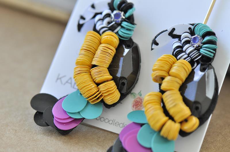 Colourful Sequin Toucan Drop Earrings