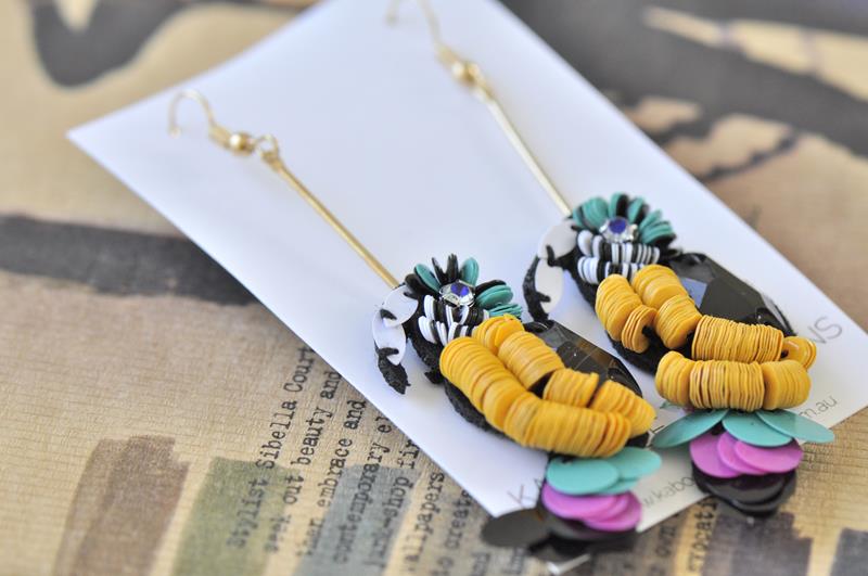 Colourful Sequin Toucan Drop Earrings