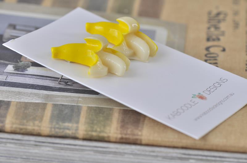 Banana Resin Miniature Food Stud Earrings