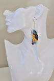 Colourful Sequin Toucan Drop Earrings