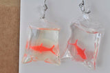 Novelty Resin Goldfish Gold Fish Bag Dangle Earrings