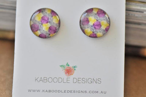 Handmade Artwork Polkadot Stud Earrings - ER503